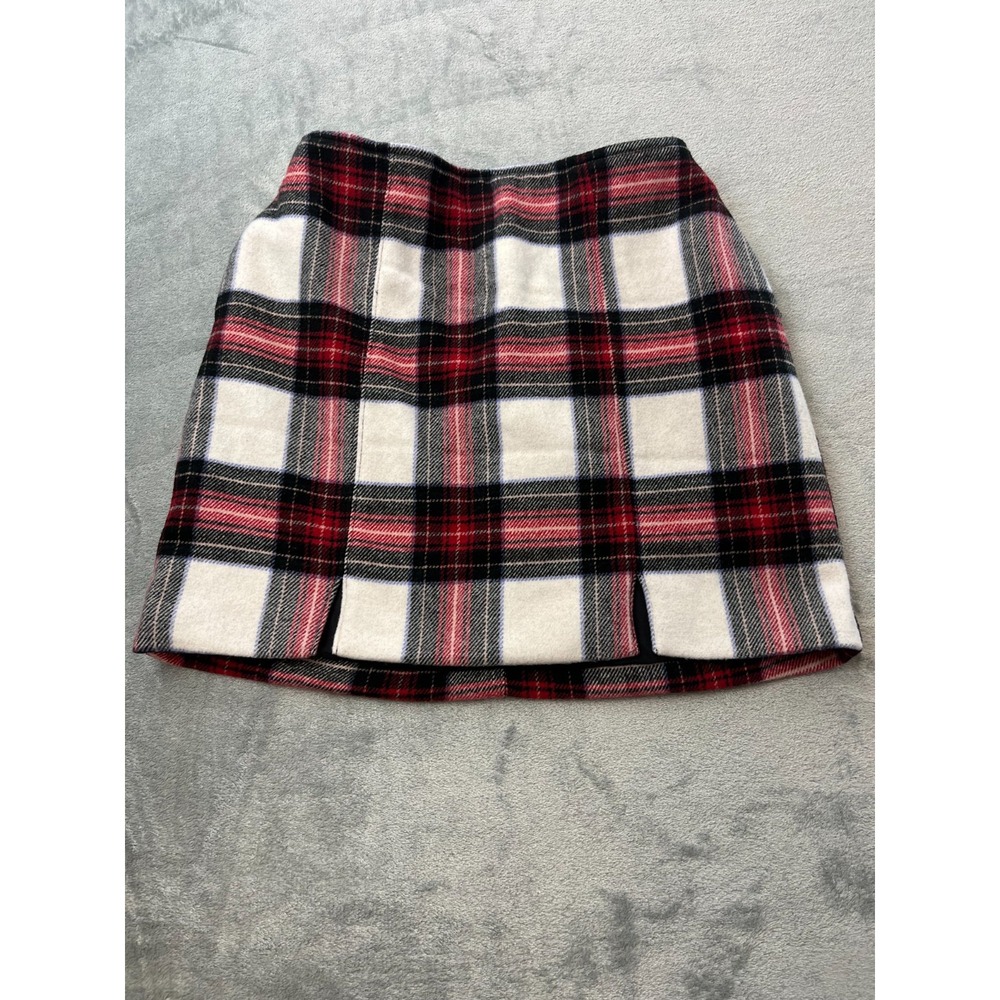 Hollister Y2K Plaid Mini Skirt Red Black White Windowpane Pockets Small